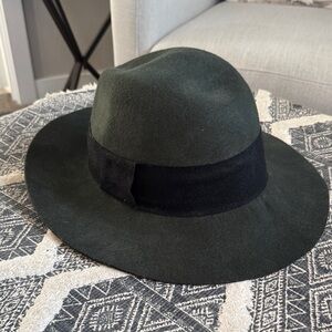 Zara Dark Green Fedora with Black Band